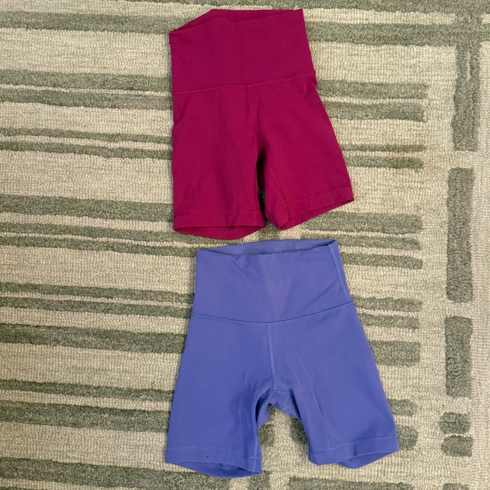 Lululemon Wunder Train Purple and Pink Shorts Sz 2